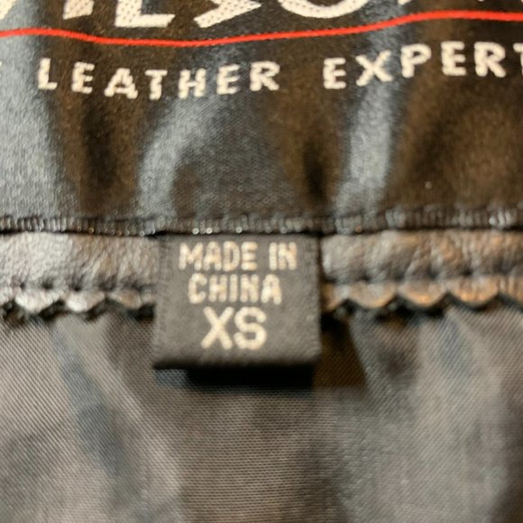 Wilsons Leather Ladies Biker's Jacket Black XS Paisley Details - Picture 15 of 16